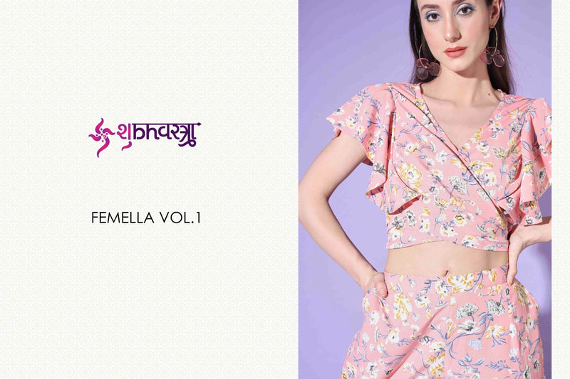 Shubhvbastra Femella Vol 1 Printed Crepe Fabric Fancy Summer Wear Ready Made Cord Sets