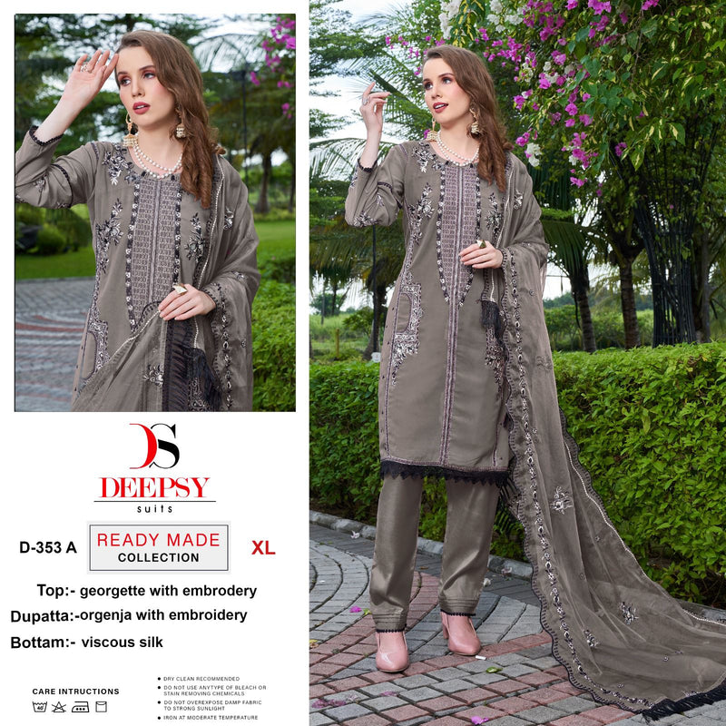 Deepsy Suits D No D 353 Georgette With Embroidery Work Readymade Suit Collection
