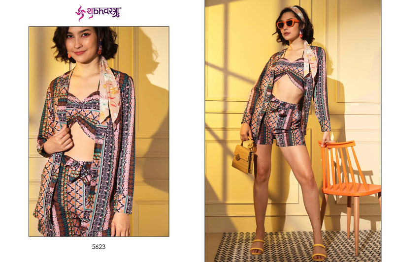Shubhvastra Femella Vol 2 Crepe Fabric Fancy Designer Best Summer Wear Shrug Style Cord Set Collection