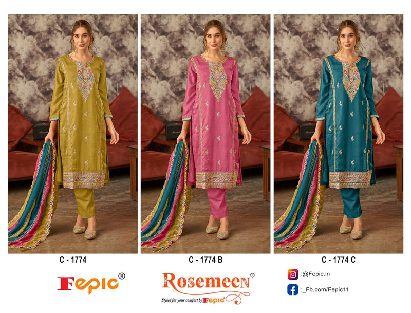 Fepic Rosemeen C 1774 Premium Silk Embroidered Handwork Salwar Suit