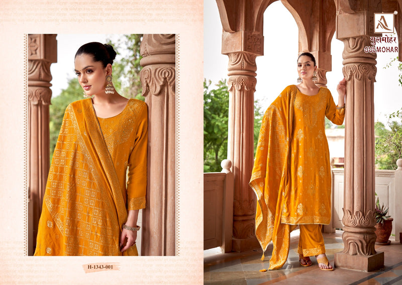 Alok Suits Gulmohar Pashmina Jacquard Heavy Look Designer Winter Wear Suit
