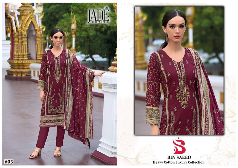 Jade Concept Bin Saeed Vol 6 Pure Lawn Daily Wear Salwar Suit