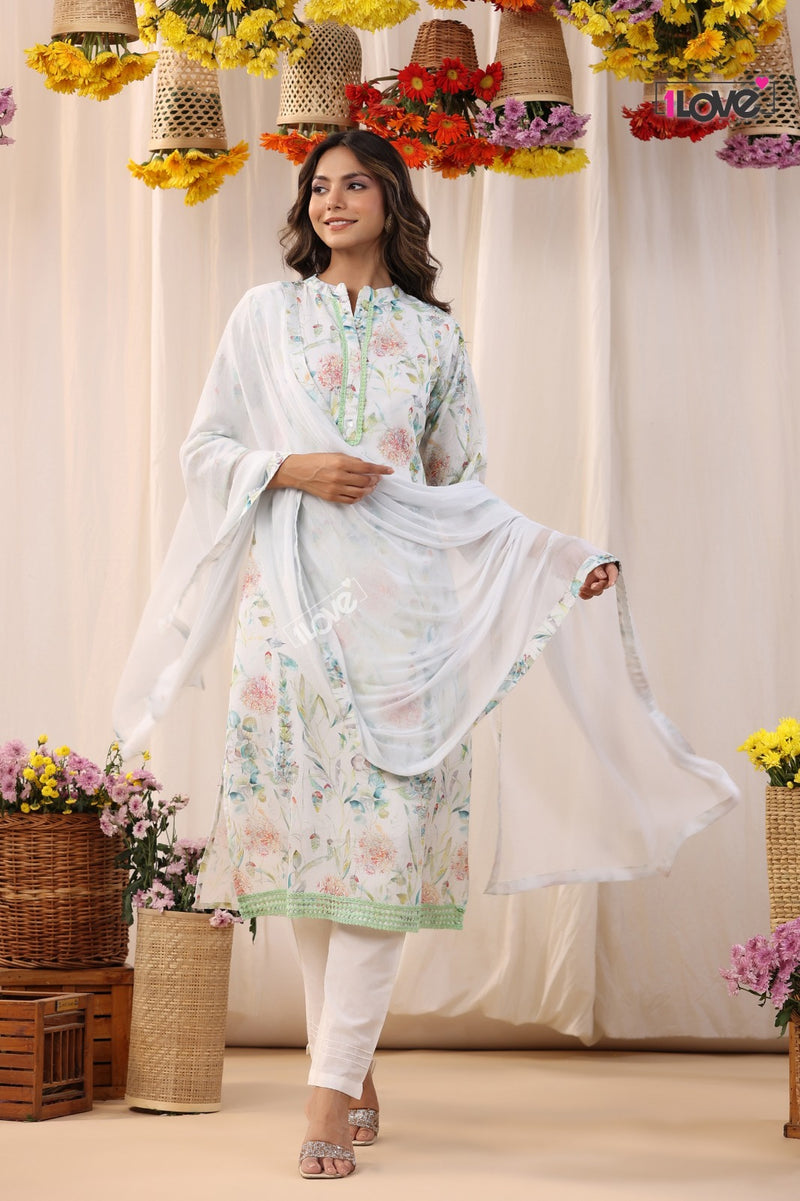 S4u Shivali Khwaab Vol 1 Linen Fancy Designer Prints Kurti With Pant & Dupatta Set