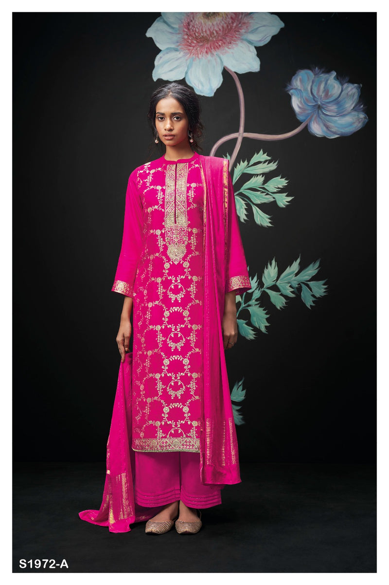 Ganga Mael 1972 Jacquard With Hand Work Designer Suit Collection