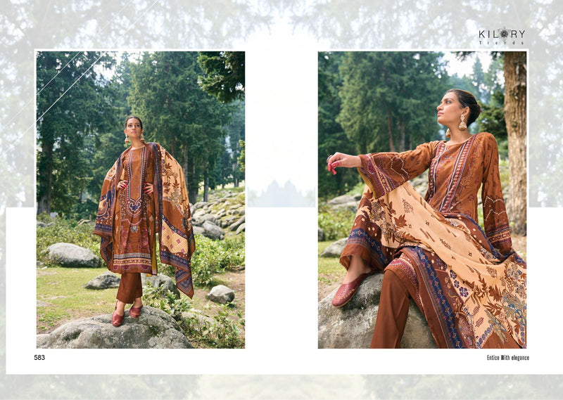 Kilory Trends Minhal Pashmina With Digital Printed Fancy Work Suit Collection