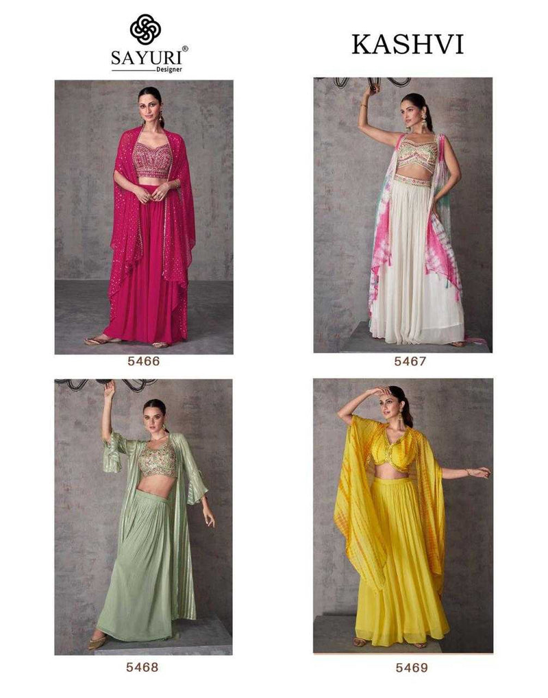 Sayuri Kashvi Real Georgette Fancy Partywear Stylish Kurti Collection