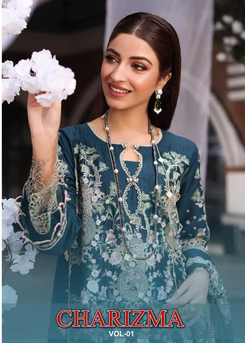 Shraddha Desiger Charizma Vol 1 Pure Cotton Embroidered Chikenkari Work Salwar Suit