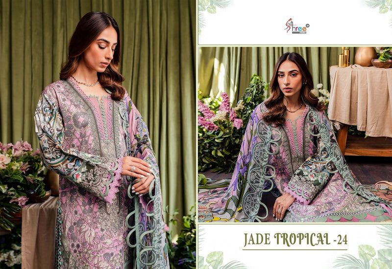 Shree Fabs Jade Tropical 24 Pure Cotton Print With Exclusive Embroidery Work Suit