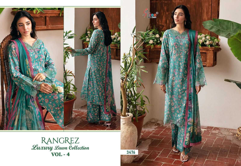 Shree Fabs Rangrez Luxury Lawn Collection Vol 4 Pure Cotton Embroidered Work Salwar Suit