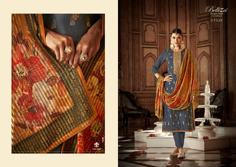 Belliza Designer Studio Utsav Dola Jacquard Exclusive Embroidery Suit Collection