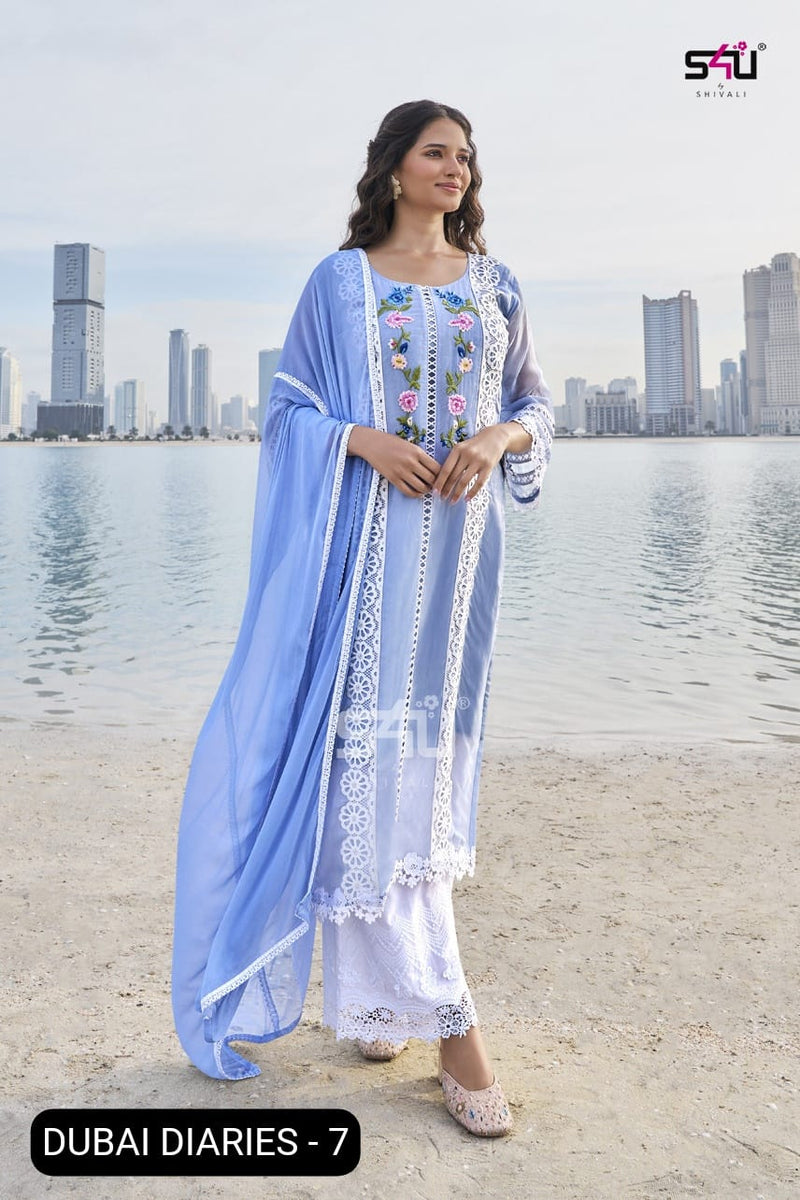 S4u Shivali Dubai Diaries 7 Dazzling Fancy Wear Georgette Kurtis