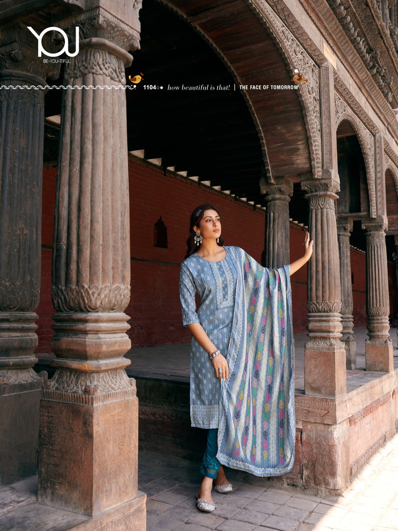 Wanna Zaheen Vol 3 Chanderi Printed Fabric With Sequence Designer Fancy Kurti