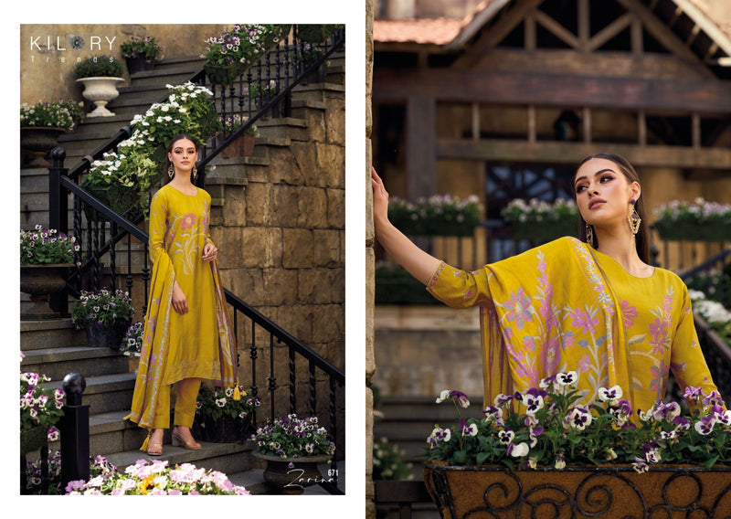 Kilory Trends Zarina Pashmina With Digital Foil Printed Designer Winter Wear Suits