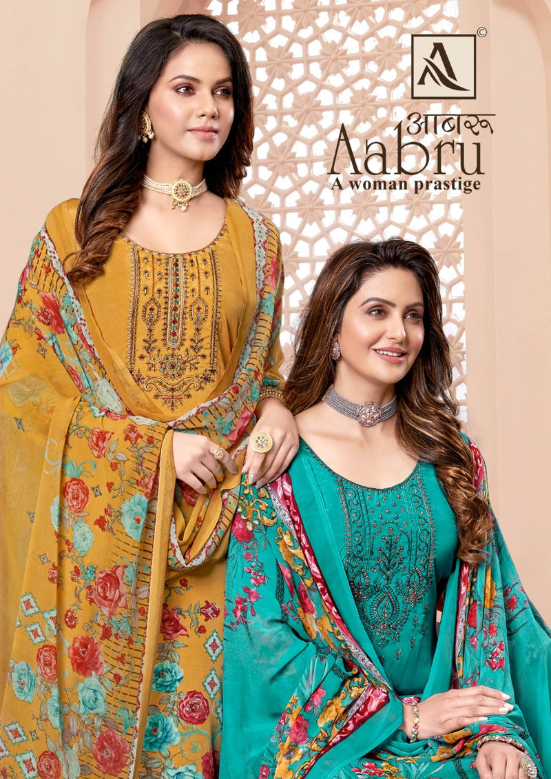 Alok Suit Aabru Crepe With Heavy Embroidery Work Stylish Designer Festive Wear Salwar Kameez