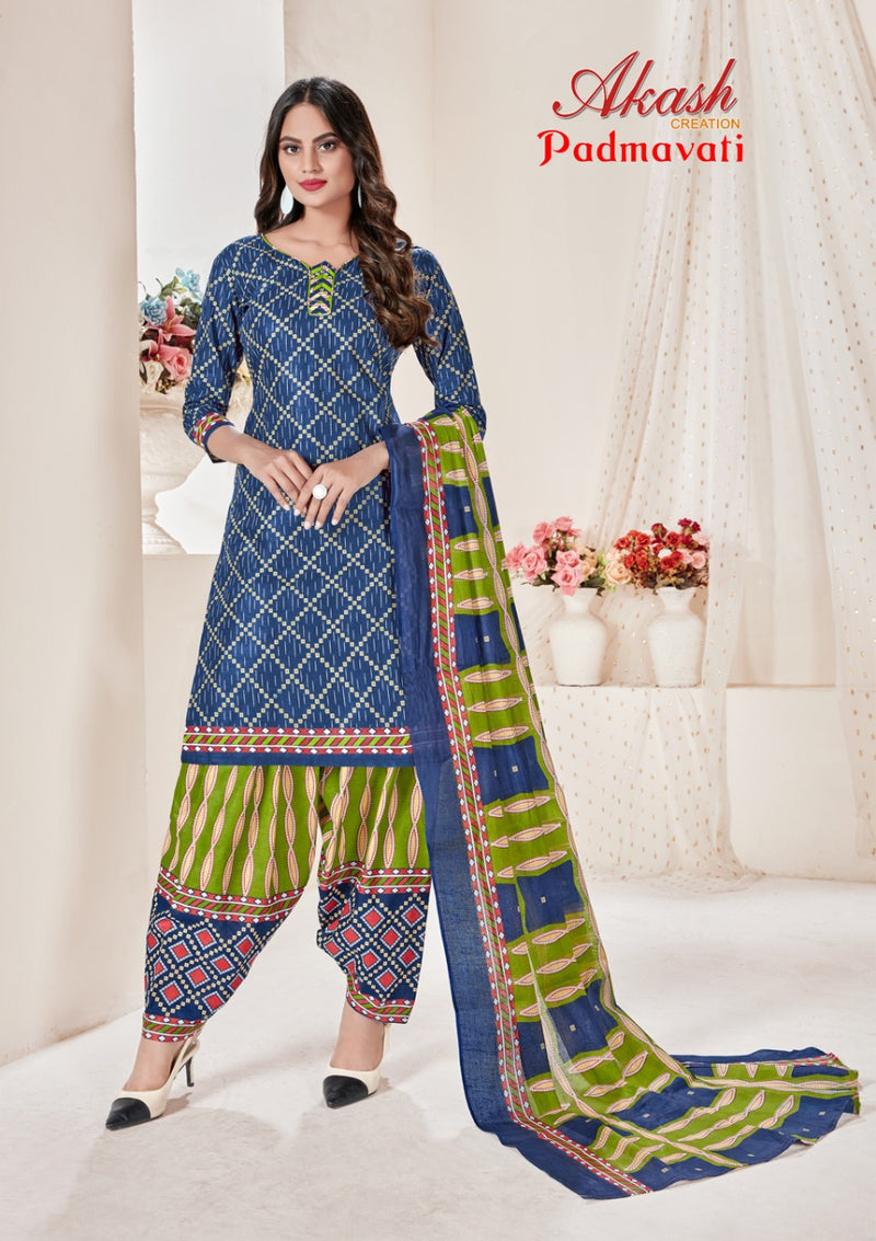 Akash Creation Padmavati Vol 10  Fabric Fancy Print Salwar Suit In Cotton