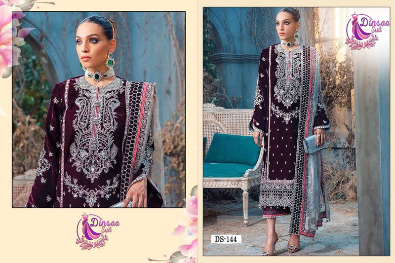 Dinsaa Anaya Vol 1 Velvet With Heavy Embroidery Work Stylish Designer Party Wear Salwar Kameez