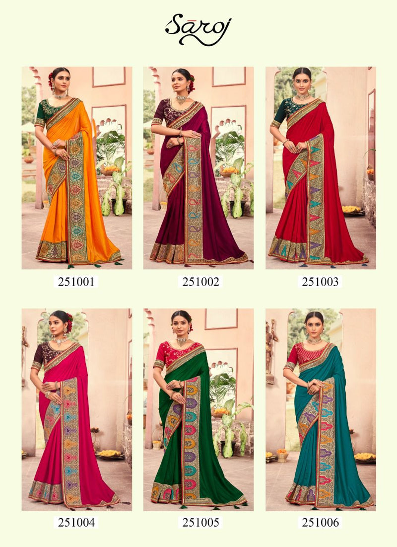 Saroj Atrangi Soft Vichitra Silk Beautiful Collections Of Party Wear Sarees