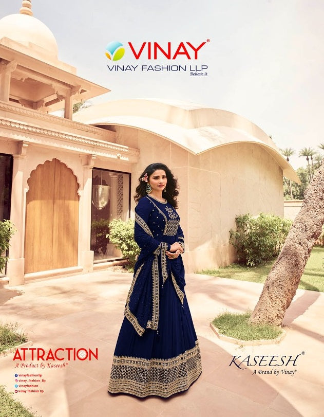 Vinay Fashion Kaseesh Attraction Embroidery Georgette Kali Heavy Fancy Designer Partywear Salwar Kameez