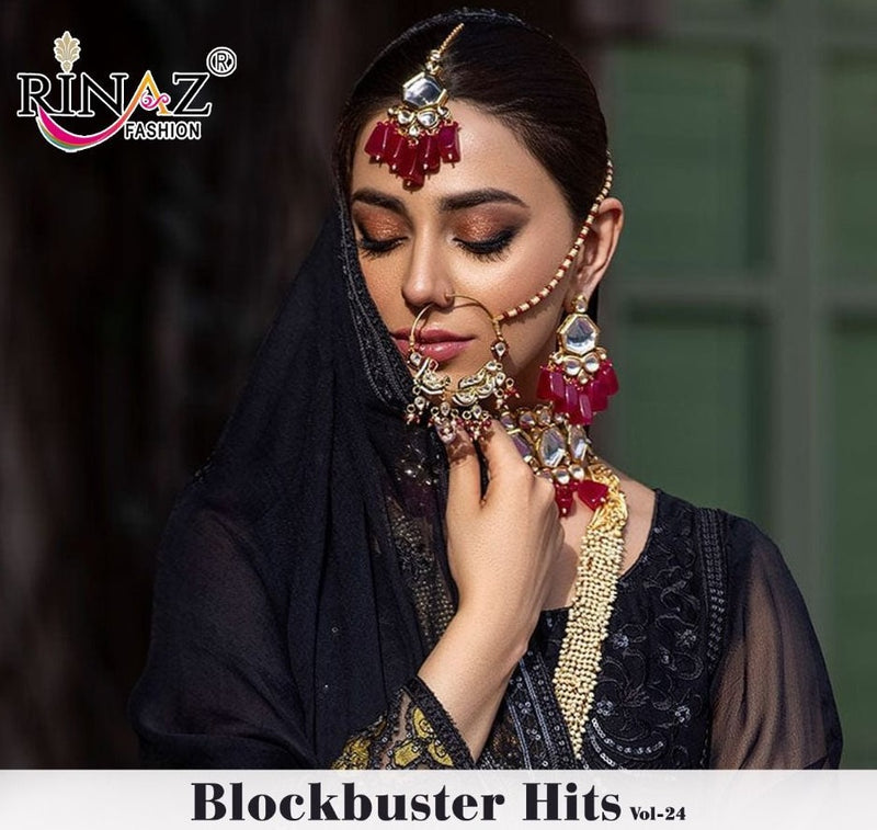 Rinaz Fashion Block Buster Hits Vol 24 Fox Georgette Pakistani Style Wedding Wear Salwar Suits