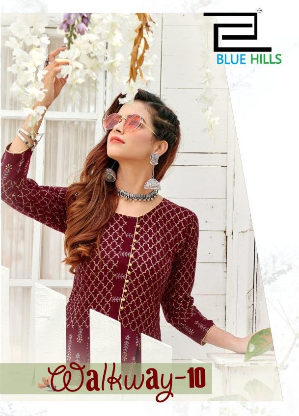 Blue Hills Walkway Vol 10 Rayon Designer Stylish Wear Kurti Collection