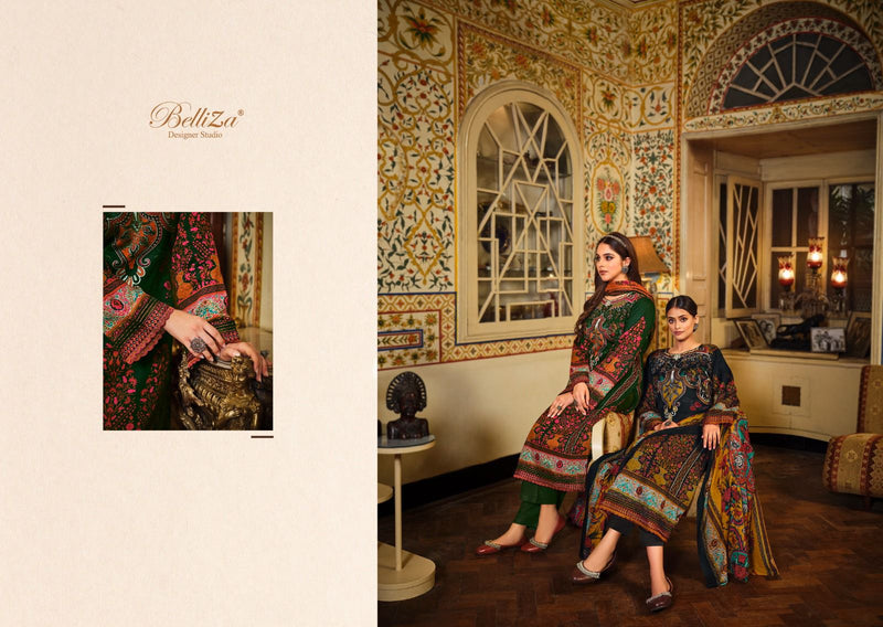 Belliza Designer Studio Haafiza Pure Jam Cotton Digital Print Embroidered Work Salwar Kameez