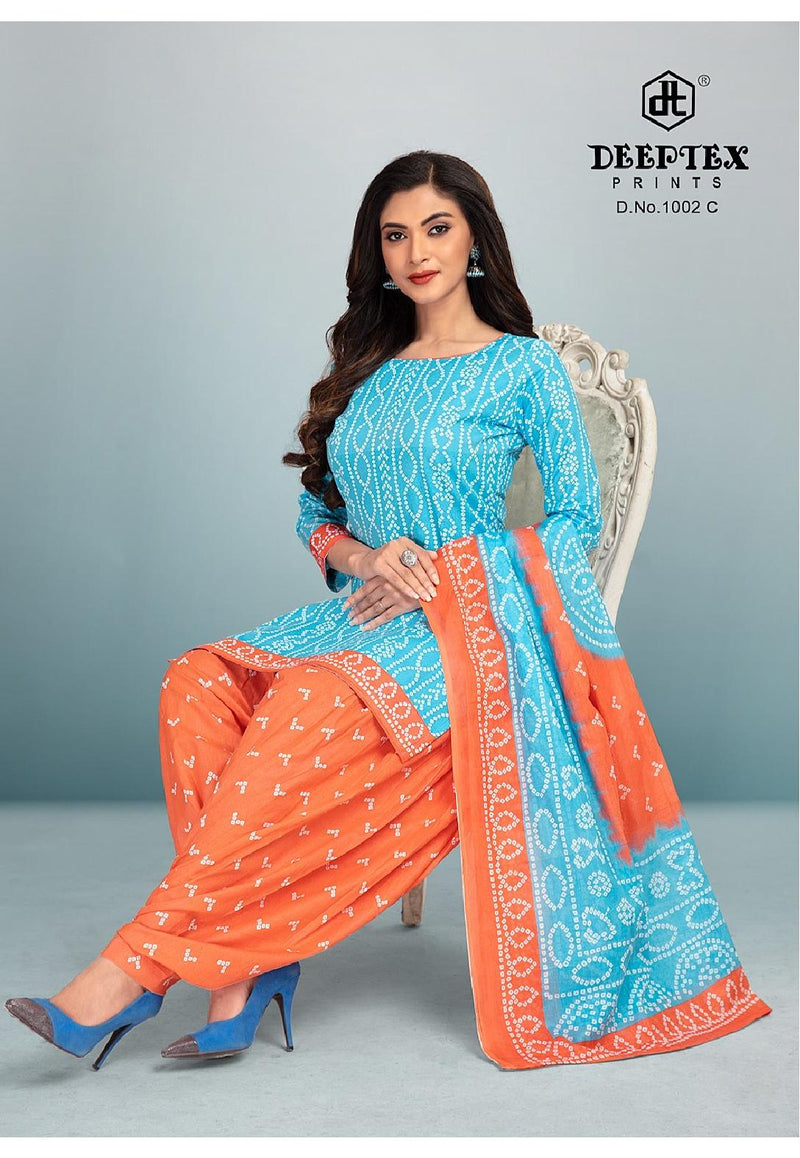 Deeptex Prints 4 Colors Vol 1 D No 1002 Pure Cotton Printed Festive Wear Salwar Suits