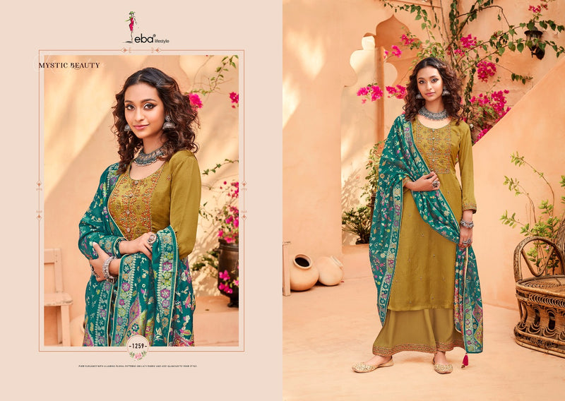 Eba Lifestyle Zora Pure Kuntal Silk With Embroidery Work Designer Salwar Kameez
