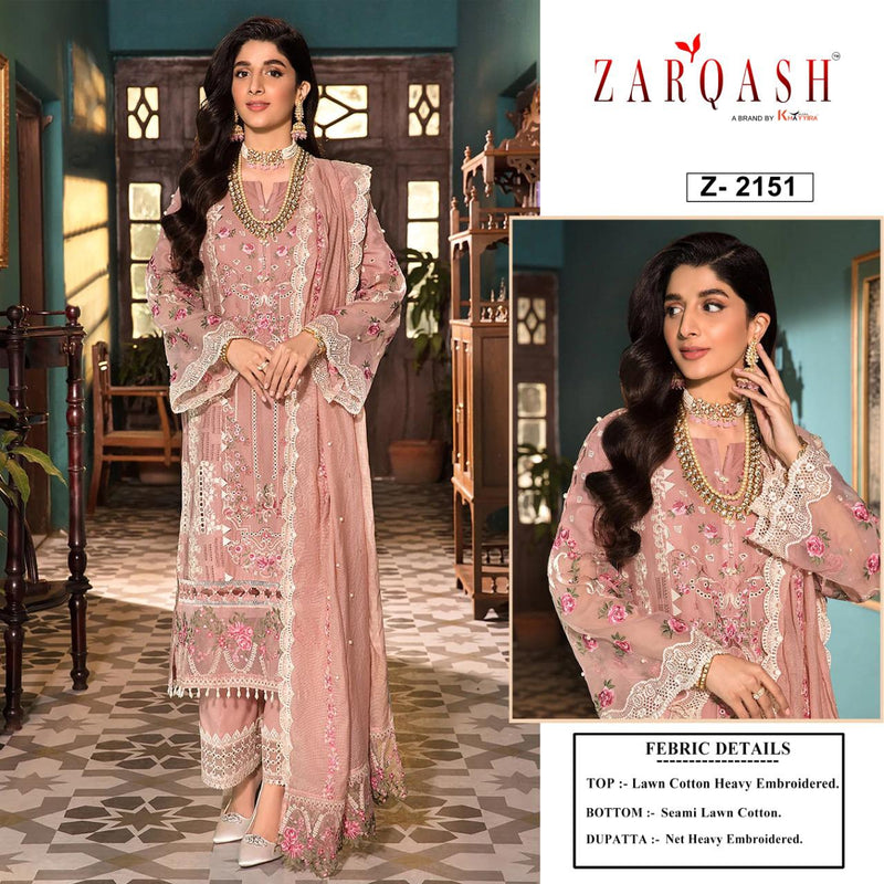 Zarqash Elaf Festive Chikankari Cotton Embroidered Pakistani Style Party Wear Salwar Suits