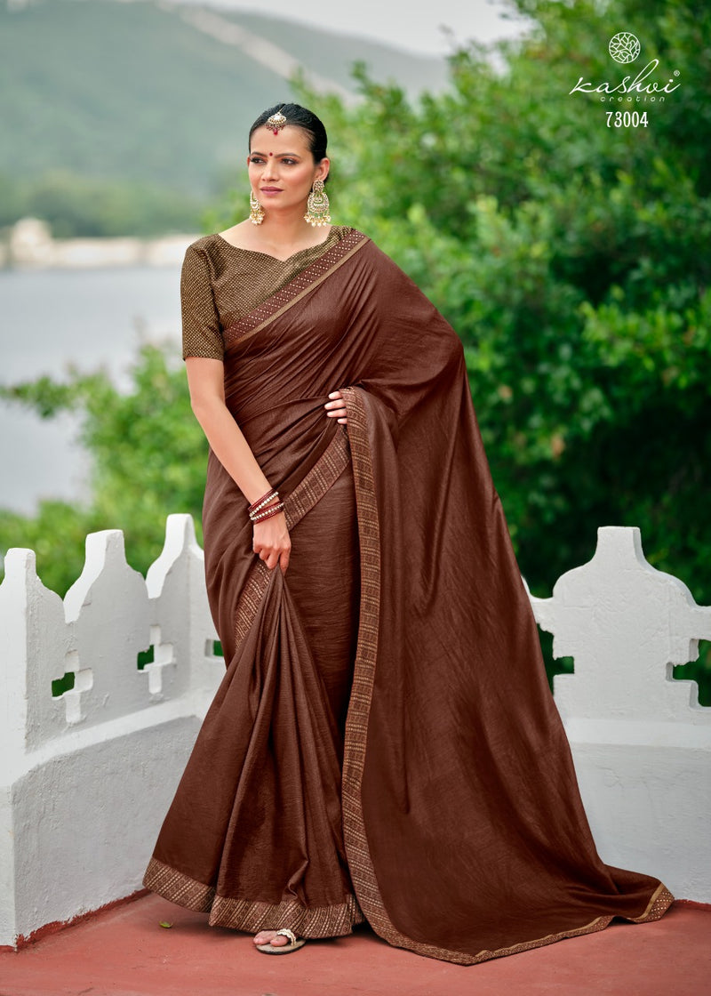 Kashvi Creation Eshika Dola Silky Party Wear Sarees With Beautiful Colors