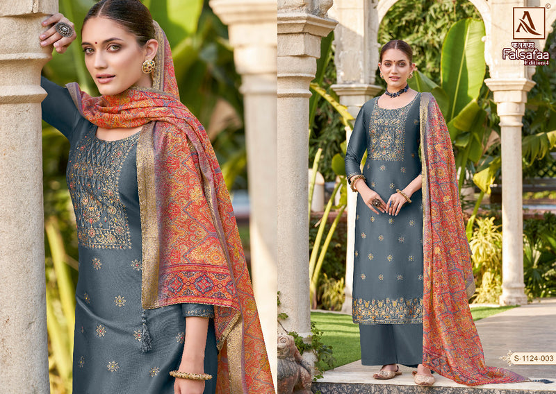 Alok Suit Falsafaa Edition Vol 4 Jacquard With Beautiful Work Stylish Designer Festive Wear Salwar Kameez