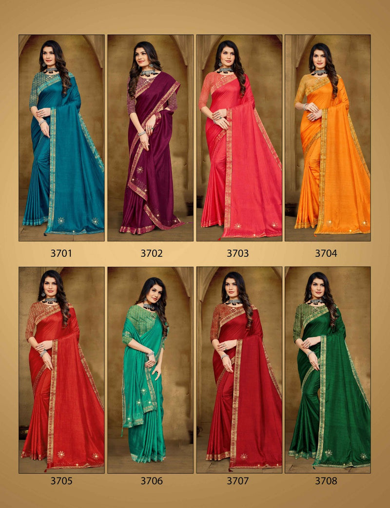 Saroj Galaxy Vichitra Silk Designer Party Wear Sarees