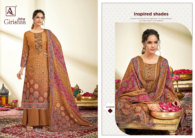 Alok Suit Girishaa Pashmina Digital Print With Embroidery Work Stylish Designer Festive Wear Salwar Kameez