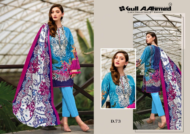 Gul Ahmed Vol 8 Pure Lawn Karachi Cotton Pakistani Printed Salwar Kameez