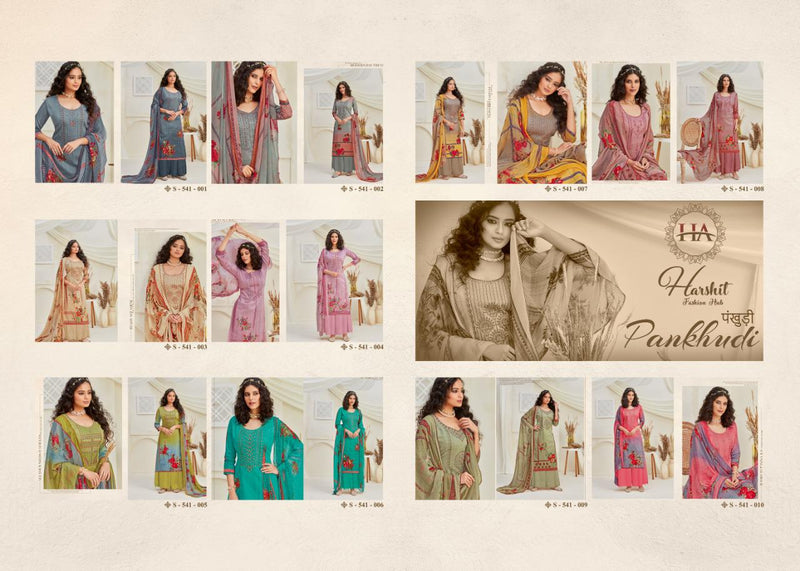 Harshit Fashion Pankhudi Pure Jam Fancy Kashmiri Embroidery Work Salwar Kameez