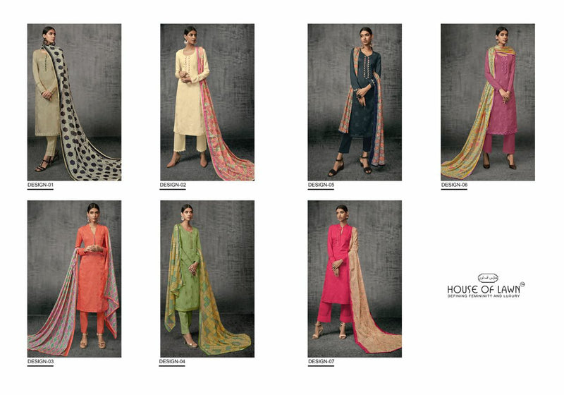 House of Lawn Shades Of Beauty Jam Satin New Fancy Salwar Suits