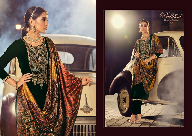 Belliza Karigari Velvet With Heavy Beautiful Embroidery Work Stylish Designer Wedding Look Salwar Kameez