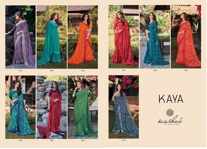 Kashvi Creation Kavya Georgette Fancy Stylish Festive Wear Sarees