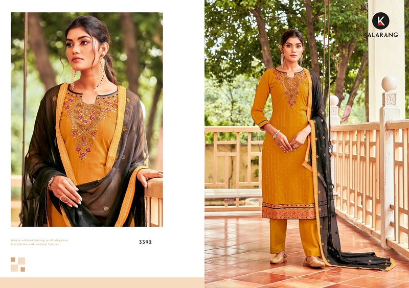 Kalarang Fashion Venery Crep Silk Embroidered Sequence Work Designer Salwar Suit