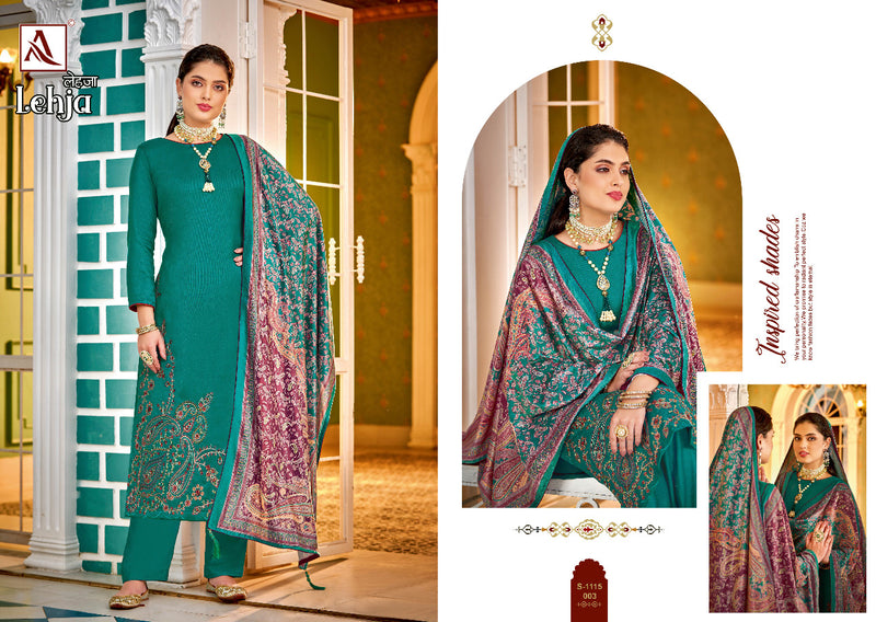 Alok Suit Lehja Pashmina With Beautiful Embroidery Work Stylish Designer Salwar Kameez