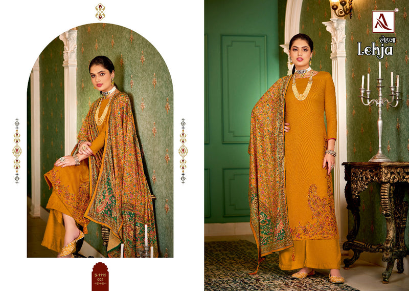 Alok Suit Lehja Pashmina With Beautiful Embroidery Work Stylish Designer Salwar Kameez