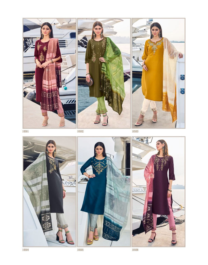 Lily And Lali Magnum Vol 3 Silk With Beautiful Heavy Fancy Work Stylish Designer Party Wear Kurti