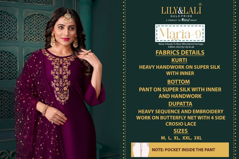 Lily And Lali Maria Vol 9 Fancy With Heavy Hand Work Stylish Designer Festive Wear Fancy Kurti