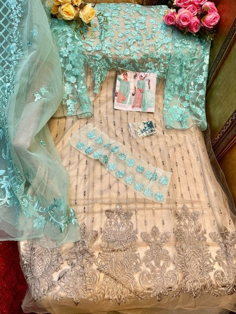 Zarqash Mariya B Embroidered Z 2030 Butterfly Net Pakistani Style Wedding Wear Designer Salwar Suits
