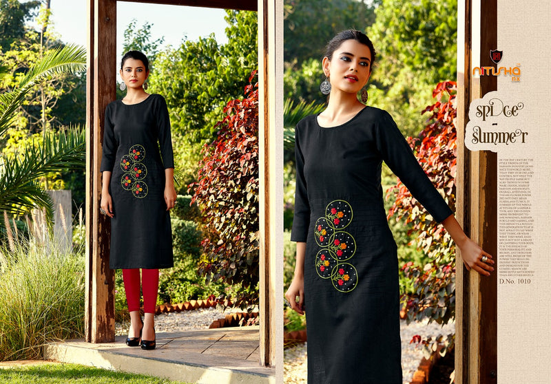 Nitisha Nc Mulmul Heavy With Embroidery Work Kurtis in Soft Cotton