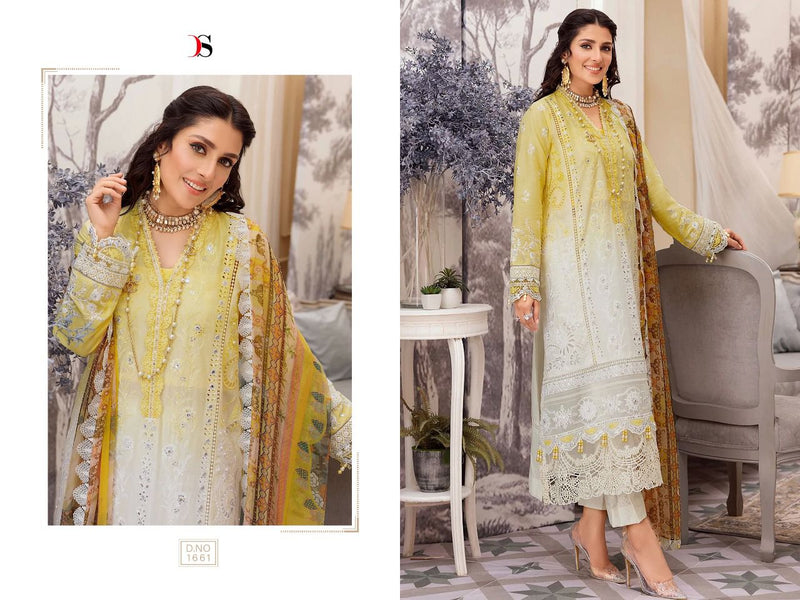 Deespy Suits Noor Laserkari Lawn 22 Cambric Cotton Pakistani Style Party Wear Salwar Suits