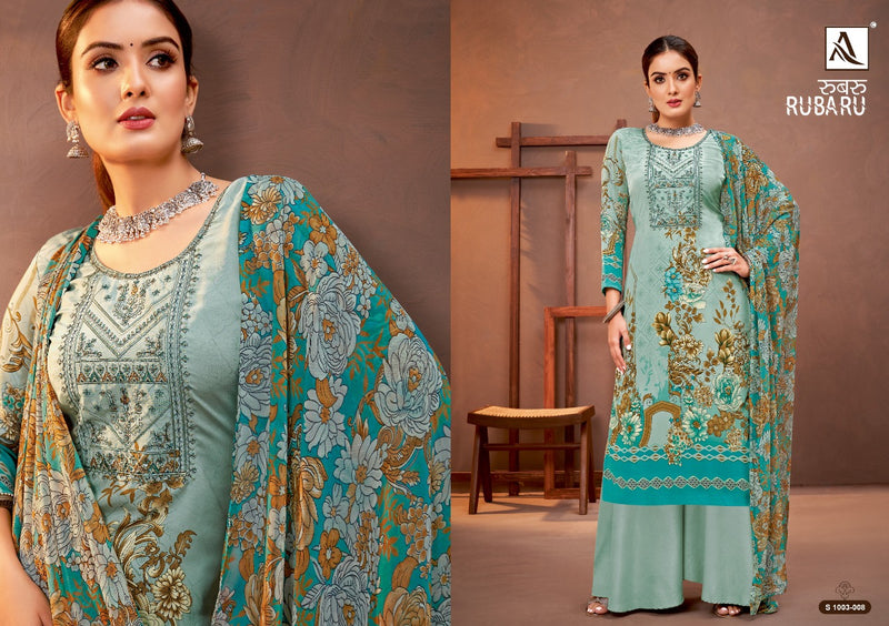 Alok Suits Rubaru Heavy French Pakistani Print Fancy Thread Embroidery Swarovski Diamond Work Fancy Designer Salwar Suit