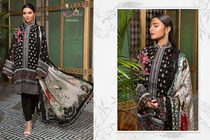 Rinaz Fashion Launch Black Coin Cambric Cotton With Heavy Embroidery Work Fancy Wear Pakistani Salwar Suits