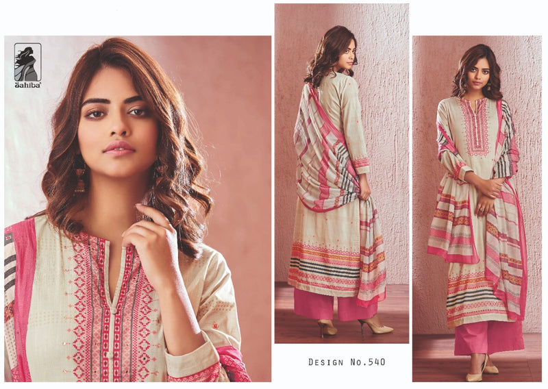 Sahiba Crafted Beauty Fabric With Handwork Salwar Suit In Satin Cotton