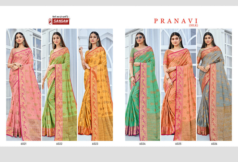 Sangam Print Pranavi Cotton Handloom Beautiful Party Wear Sarees
