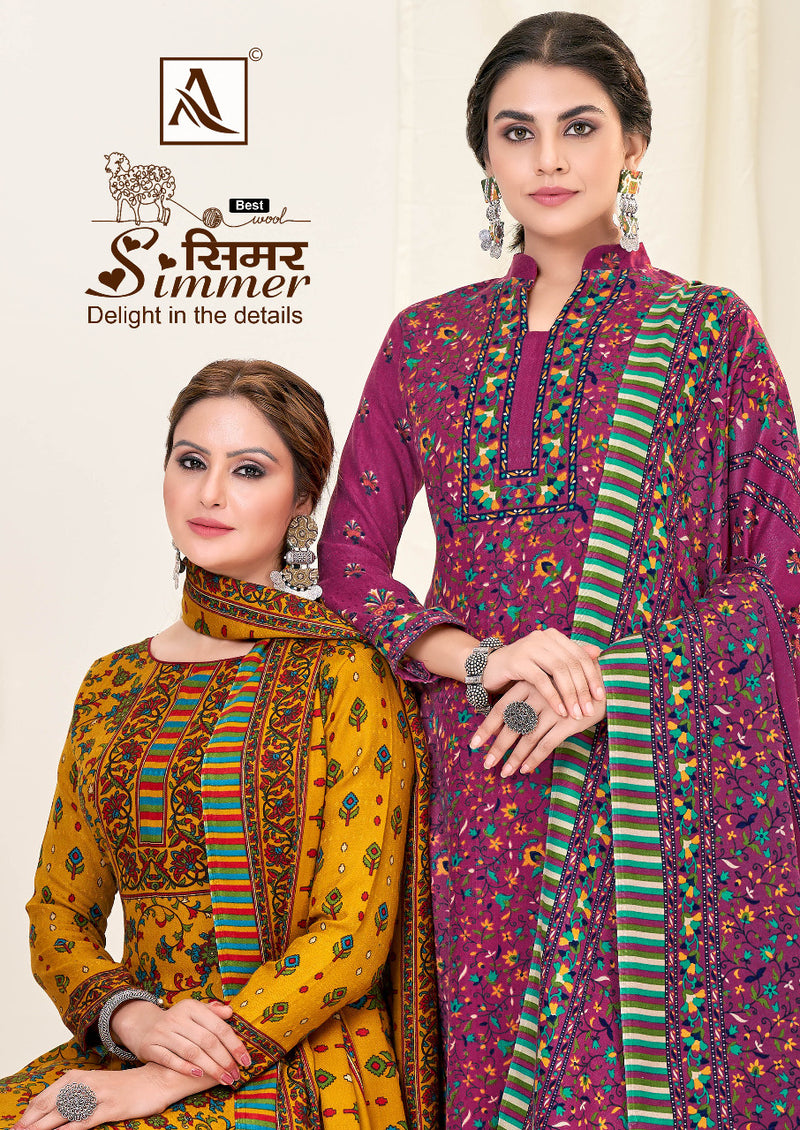 Alok Suit Simmer Pashmina With Fancy Work Stylish Designer Casual Wear Salwar Kameez
